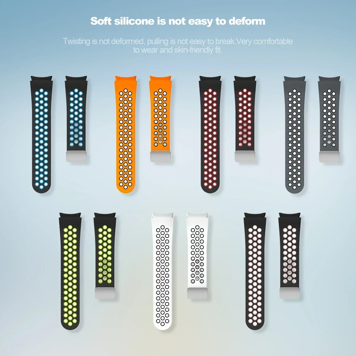 Magnetic Silicone Band for Samsung Galaxy Watch 6 Classic 43 47mm 4 42 46mm 5 Pro 45mm No Gaps Loop Strap for 4/5/6 40 44mm