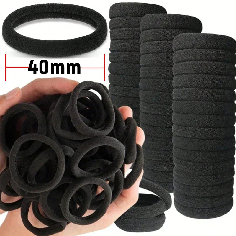 10-100pcs High Elastic Hair Bands for Women Girls Black Basic Hair Tie Headband Simple Ponytail Holder Headwear Hair Accessories