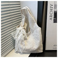 Casual Lace Embroidery Shoulder Bags for Women Simple Versatile Ladies Handbags Large Tote Lightweight Commuter Female Vest Bag