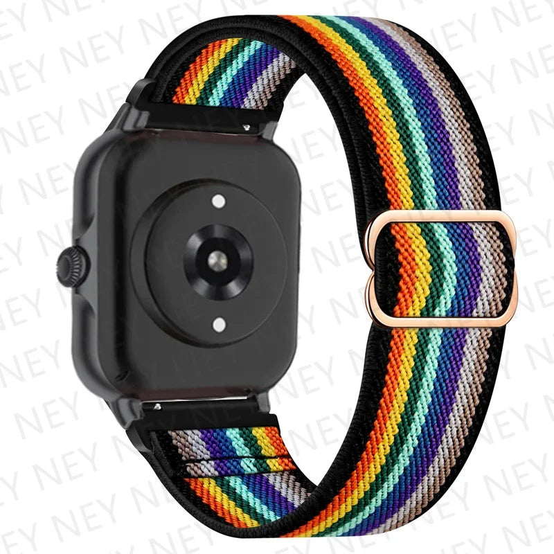 Shiny Elastic strap For Amazfit gts 4-3-2-2e-mini/bip-U-S-lite/Stratos 2 20mm/22mm band Bohemian Pride bracelet gtr-4-3-3pro-2e