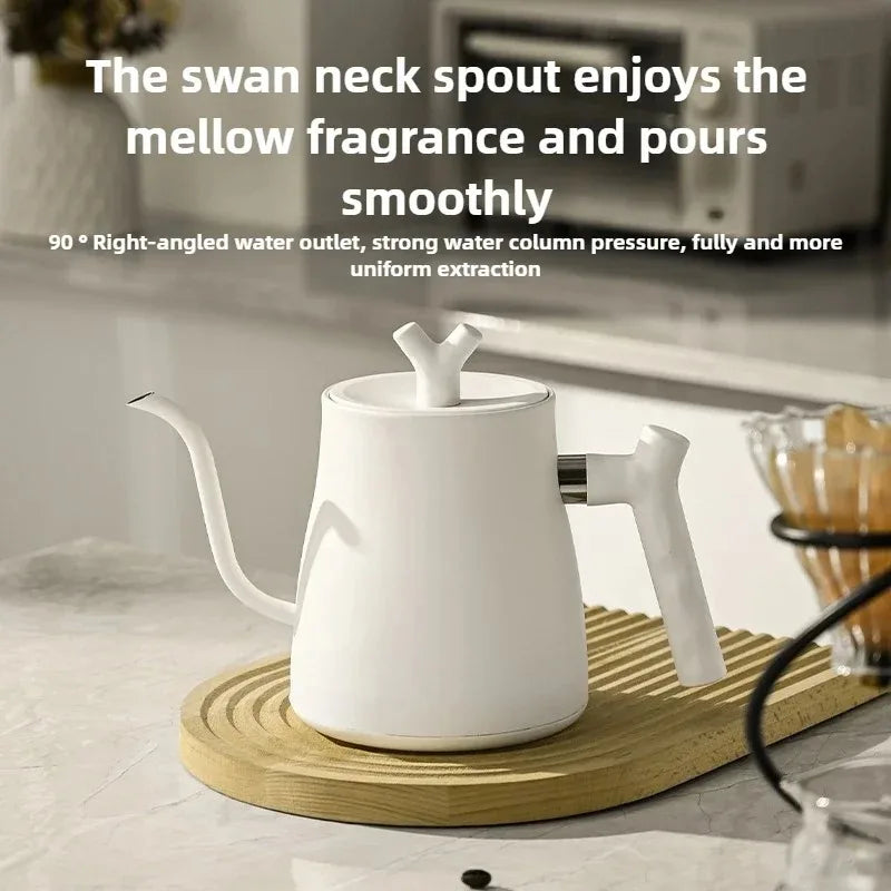 Gooseneck Electric Kettle 1L: Smart Temp Control for Pour-Over Coffee, Fast Boil Stainless Steel, 110V & 220V