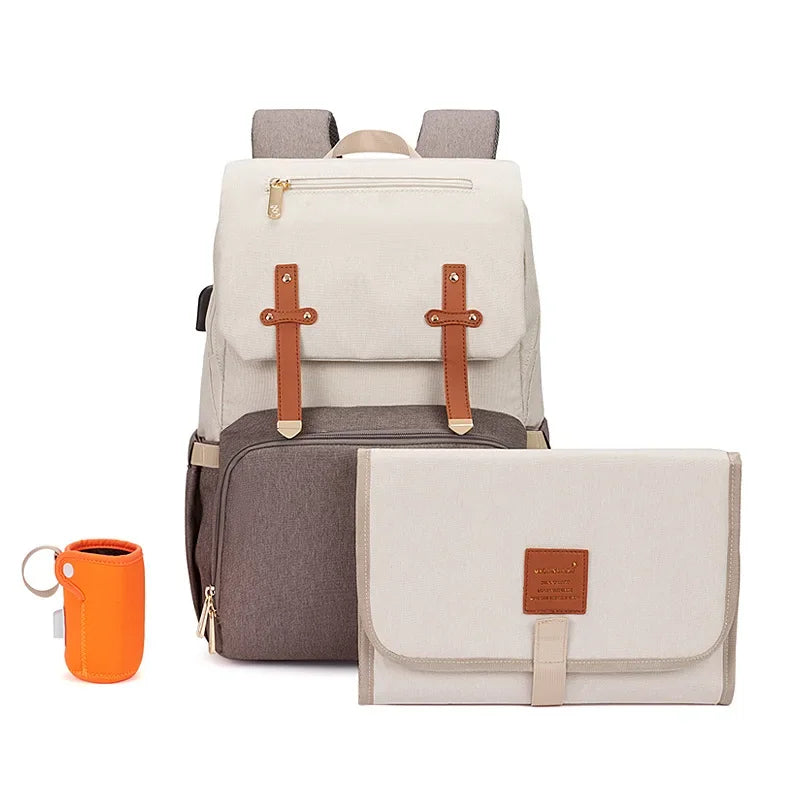 2022 Fashion New Baby Diaper Bag Backpack Multifunctional Diaper Bag Organizer with Thermal Milk Bottle Bag Baby Bags for Mom