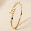 Classic Copper-Inlaid Zircon Open Bangle for Women Fashion Handmade For Stud Bracelet Daily Jewelry Accessories As Gifts