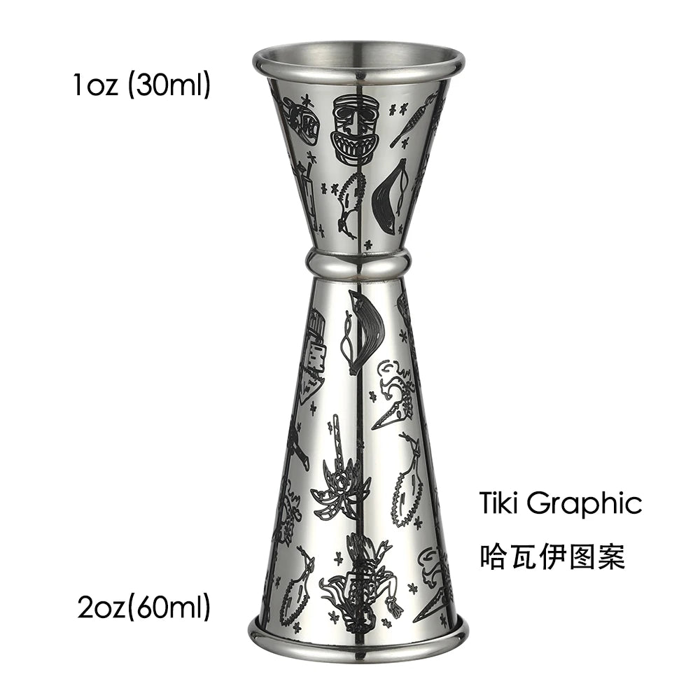 Double Jigger for Bartending, Cocktail Jigger 2 oz 1 oz | Cocktail Measuring Cup Japanese Jigger Shot Measure Jiggers
