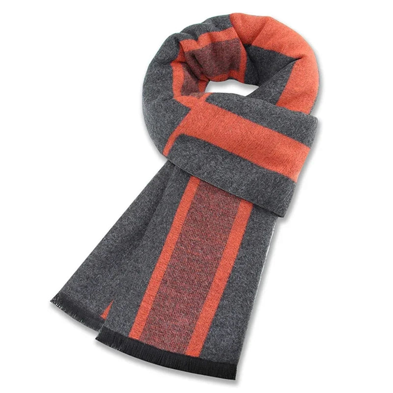 Plaid Scarf Man Black Winter Warm Wool Scarf For Men Cashmere Scarves Casual Male Long Pashmina Outdoor Shawls Man Muffler Gift