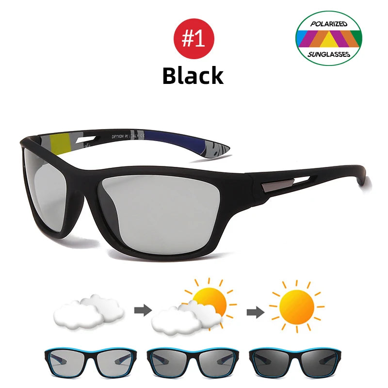 Cycling Photochromic Sunglasses Sports Men 2026 Polarized Women Color Changing Goggles Outdoor Climbing UV400 Eyeglasses