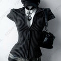 Women's suspenders stripe pattern casual Y2K retro Harajuku fashion new street punk sweet hip hop cute hottie baby crop tops emo