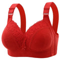 New Large Luxury Lace  Without Steel Ring Bra Side Fold Side Breast Large Breast Display Small Adjustment Shaped Mom's Underwear