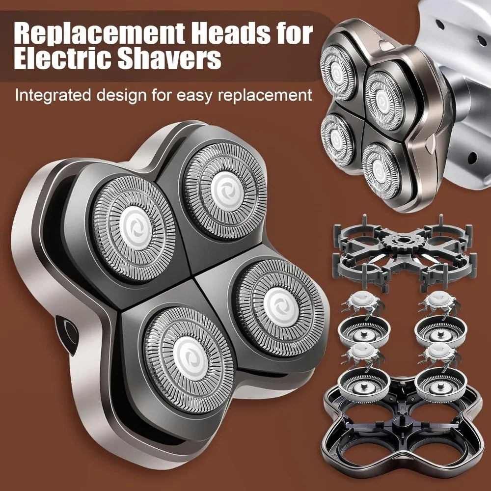 Shaver Replacment Heads 4 Dual Track Heads Floating Replacement Blades Compatible for Skull Pitbull Butterfly Kiss PRO and Palm