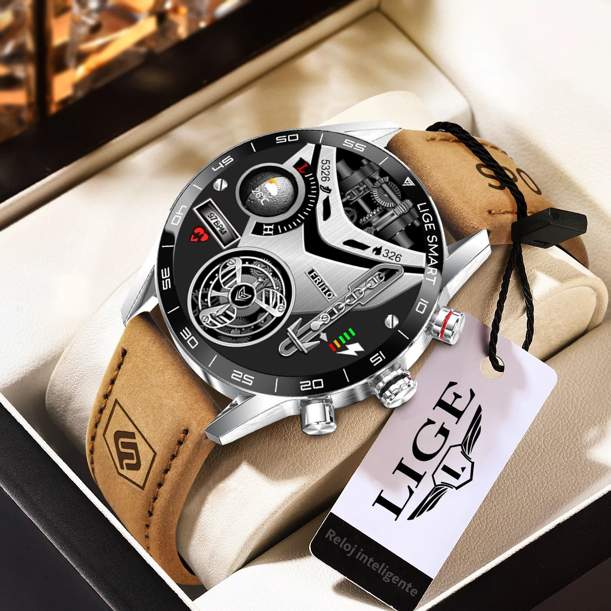 LIGE 2026 New Rugged Military GPS Smart Watch Men AMOLED HD Screen Heart Rate Bluetooth Call Waterproof Outdoor SmartWatch