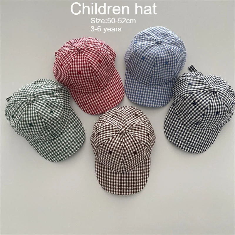 Kids Baseball Cap 50-52cm Summer Sun Hat Children UV Protection Adjustable Cotton Casual Trendy Boys Girls Outdoor Beach Cap