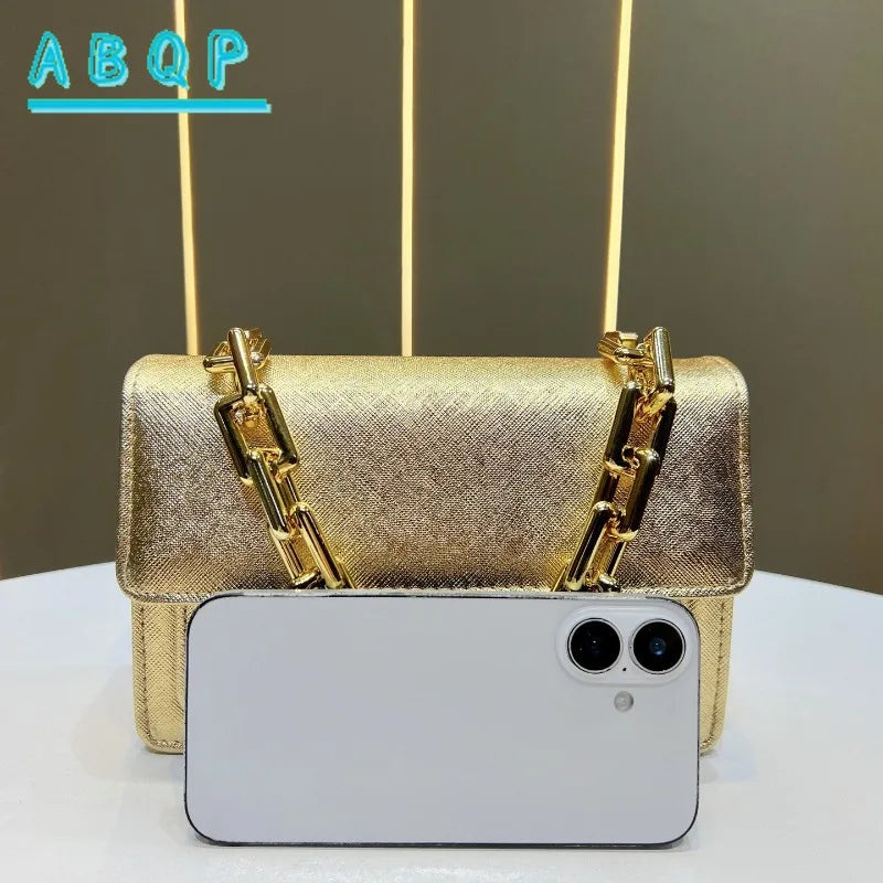 New Evening Women's Bags Luxury Brand Shiny Leather Dinner Party Women's Handbags Fashionable Women's Shoulder Crossbody Bags