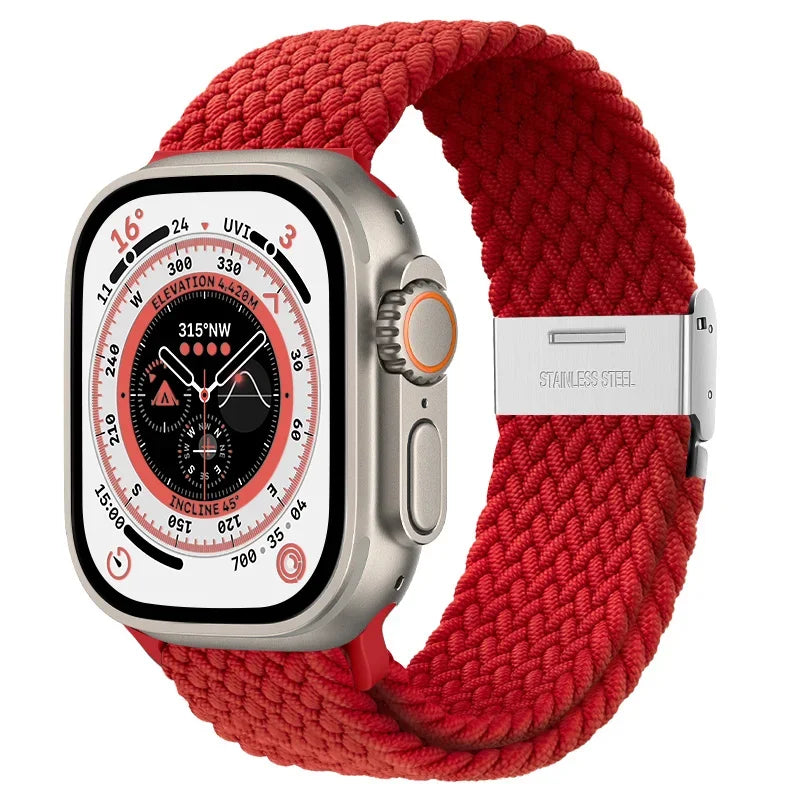 Braided solo loop strap For Apple watch band 44mm 40mm 45mm 41mm 42mm Nylon correa bracelet iWatch series 8 9 4 5 SE 6 7 Ultra 2