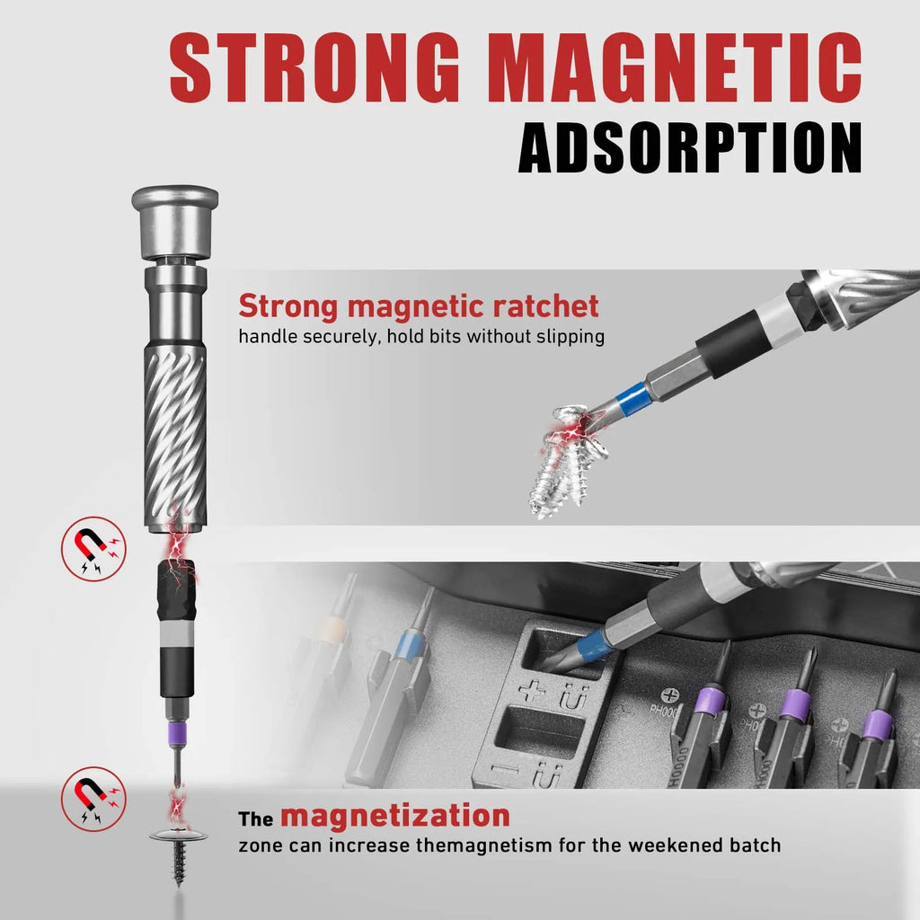 VMAN 100in1 Multifunction Ratchet Screwdriver Set Multi Magnetic Bits Mini Repair Tool Kit Household Tool For PC & Desk Etc.