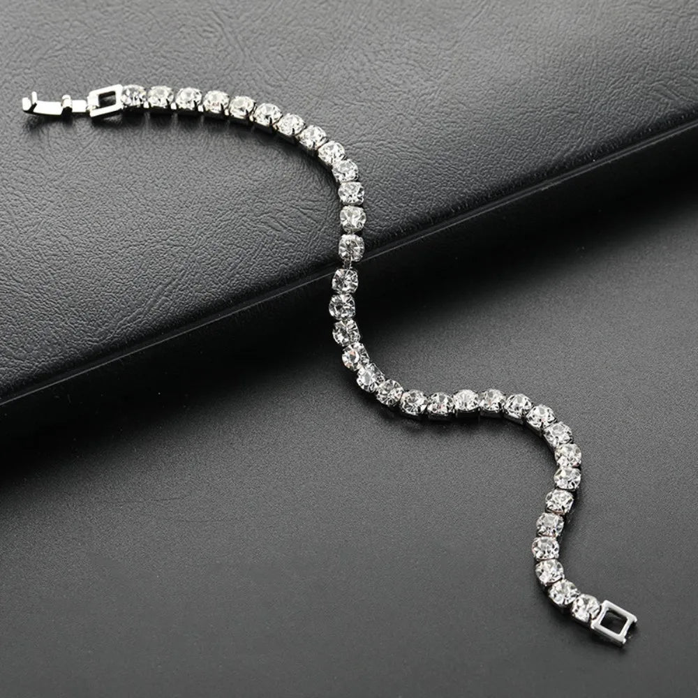 Water Drill Heart Encrusted Roman Bracelet Minority Design Sense Ins Simple Crystal Zircon Wedding Bracelet
