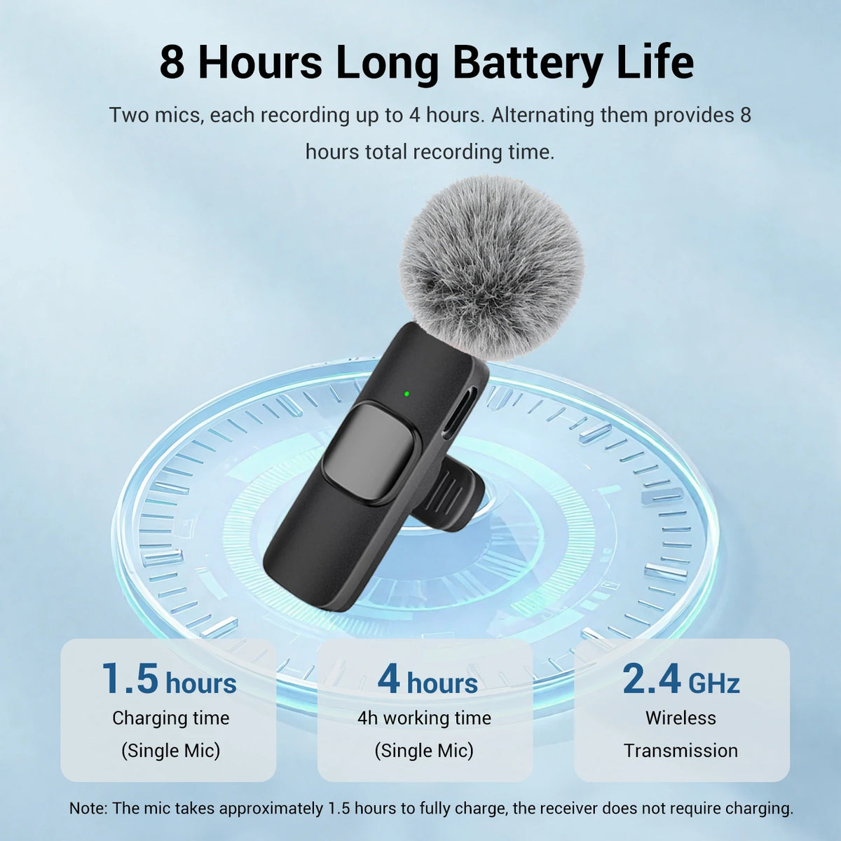 Type-C Port Professional Wireless Lavalier Microphone for Smartphones, Computers and Cameras, Plug and Play