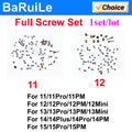 1set Complete Full Screws Set Kit for iPhone 11 12 Pro Max 13 Mini 14 15 Plus with Bottom Screw Battery Plate Screw
