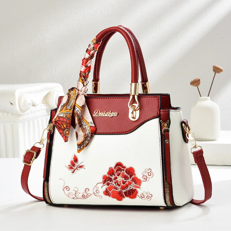 Luxury Brand Designer Women'S Handbag Classic Embroidery Crossbody Bag Large Capacity Shoulder Bag Commuting Tote Bag Women