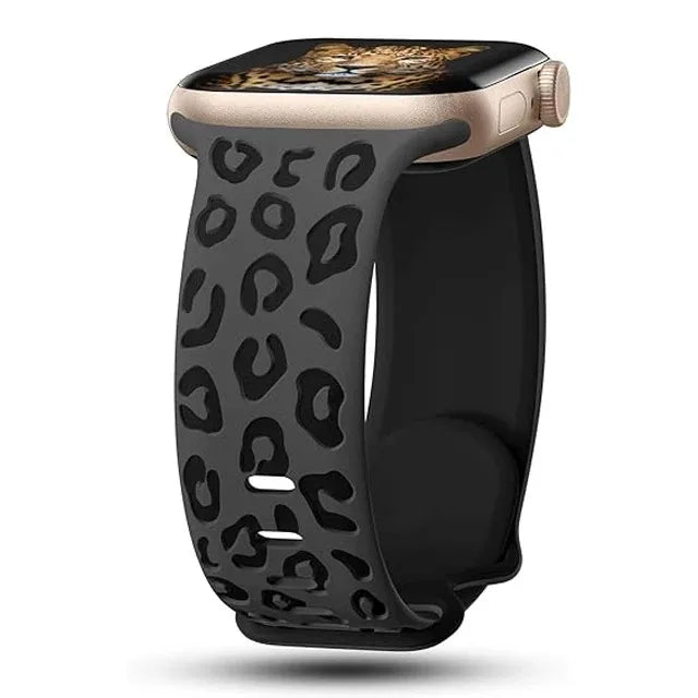 For Apple Watch Bands 40mm 44mm 42mm 45mm 41mm 49mm 46mm Engraved Silicone Bracelets Correa Series 8 9 SE ultra 2 3 10 11 Strap