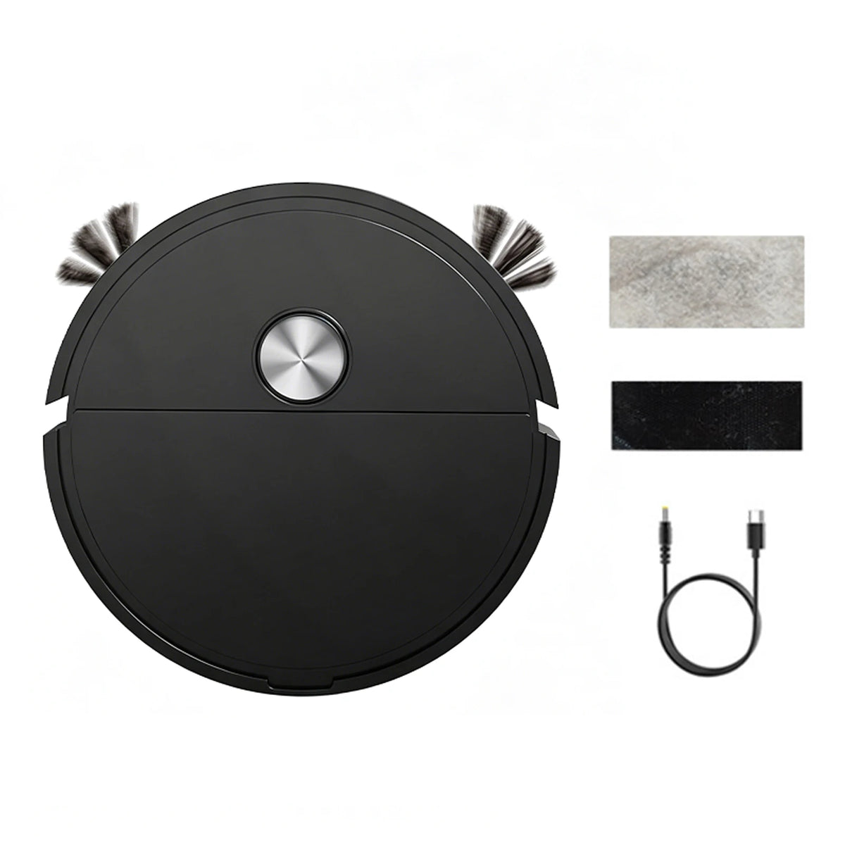 3 In 1 Compact Car Robot Vacuum Lightweight Smart Cleaning Machine Automatic Obstacle Avoidance for Pet Hair&Hard Floor&Carpet