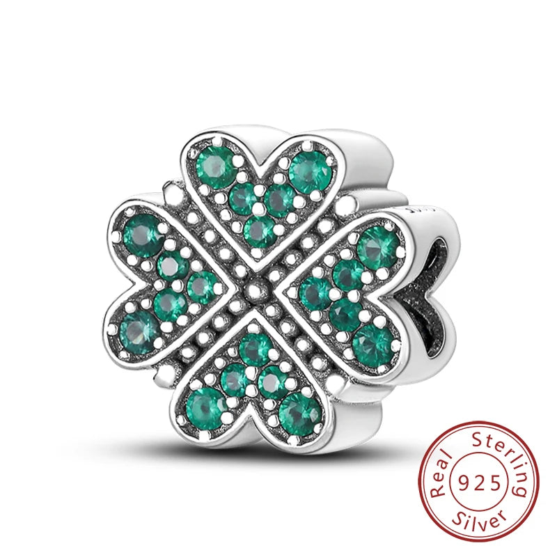 Hot Sale Charm Bead Pendant 925 Sterling Silver Firefly Love Heart Cats Dogs Sunflower Charm for Bracelet Women DIY Jewelry Gift