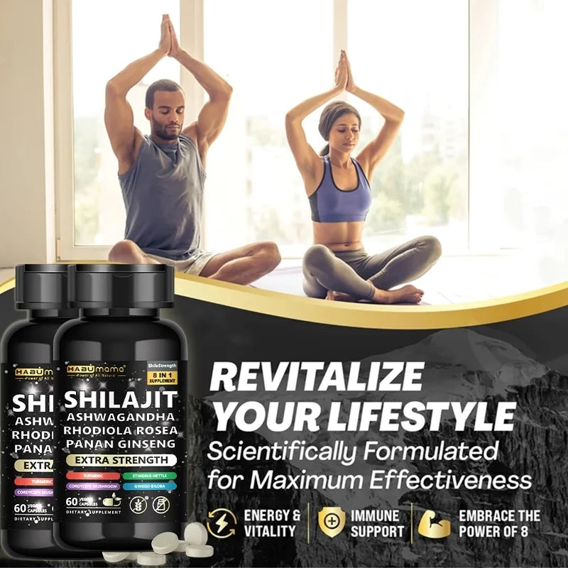 Natural Powerful Male Supplement with Shilajit, Ashwagandha & Ginseng Extract