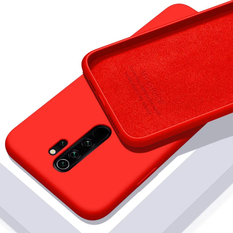 For XiaoMi RedMi Note 9 9s Pro 10 11 11S 10s 10T 9T 8 8T 7 Pro 9A 9C 10C Poco X3 F3 Soft Solid Candy Cover Liquid Silicone Case