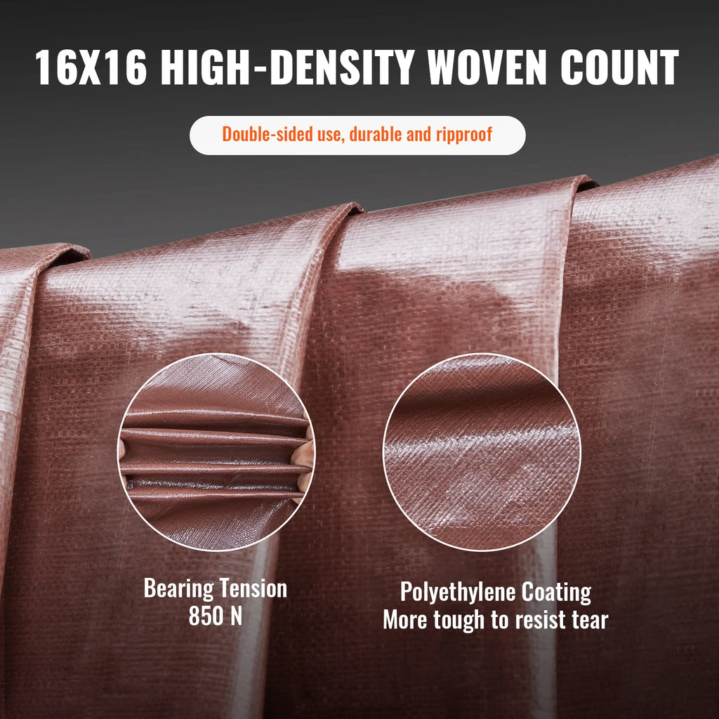 SucceBuy Heavy Duty Tarp Waterproof Tear Proof Poly Plastic Tarps Cover Multi-Purpose Outdoor Tarpaulin with Grommets for Truck