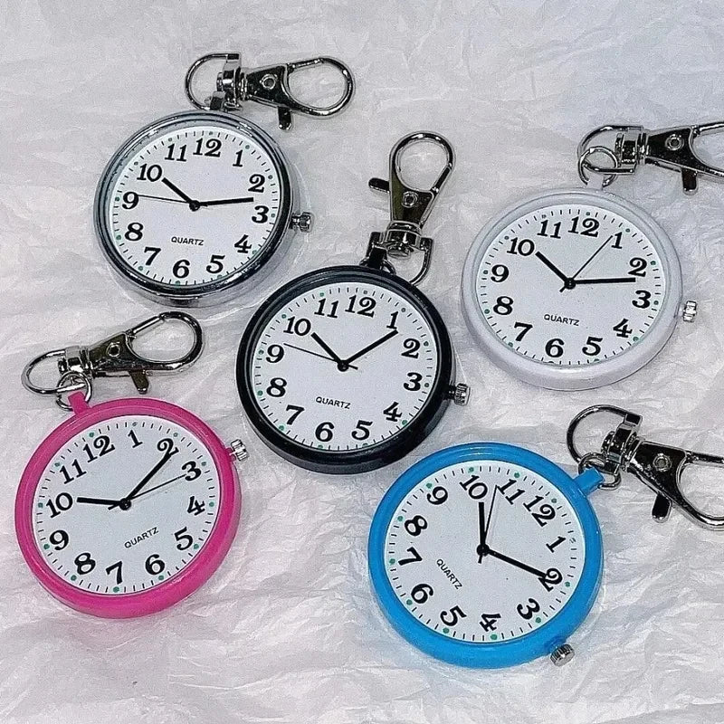 New Cute Compact Quartz Pocket Watch with Keychain – Unisex Quartz Watch for Men, Women, minimalist watches, gift for child
