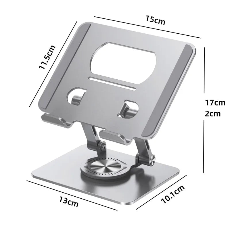360 Rotation Foldable Laptop Bracket Mobile Phone Tablet Bracket Aluminum Alloy Desktop Lazy Backet Height Adjustable for iPad