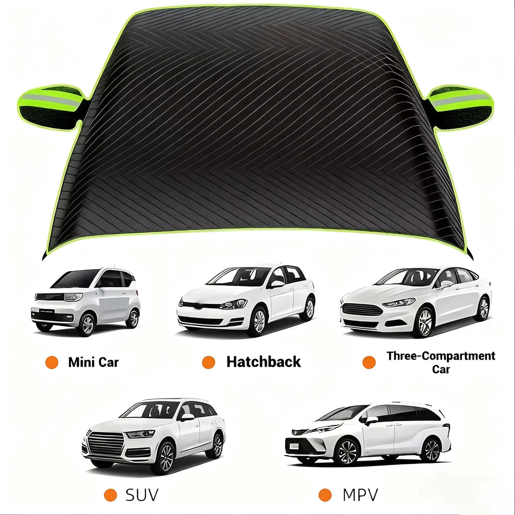 Winter Thickened Magnetic Snow Shield for Car - Half-Cover Car Cover & Front Windshield Snow Blocker