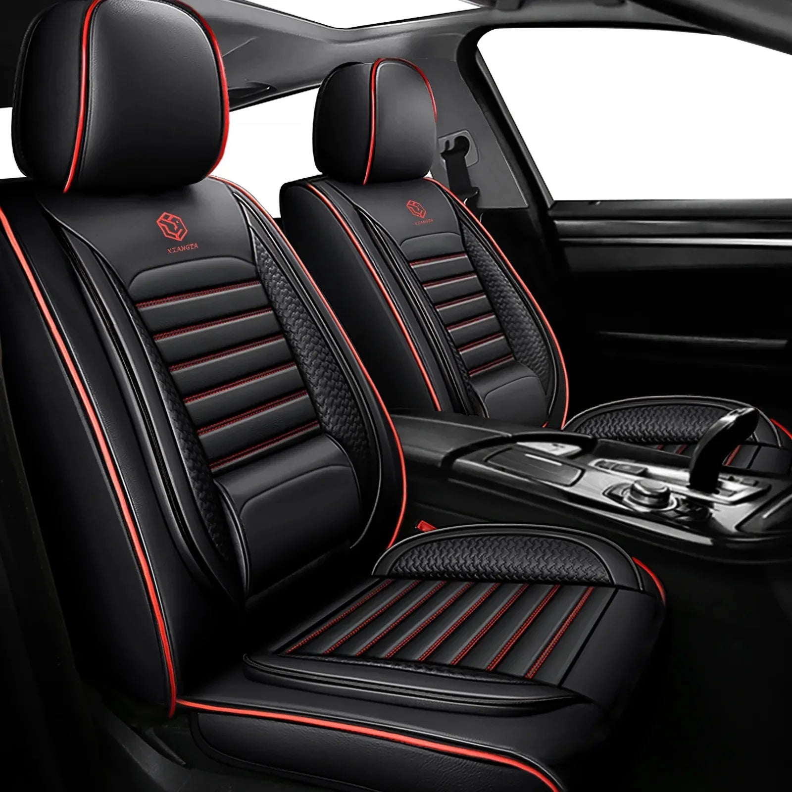 Universal Leather Car Seat Covers for SUVs  Sedans Trucks Breathable Elegant Easy-Clean Comfortable Fit Airbag Port Waterproof