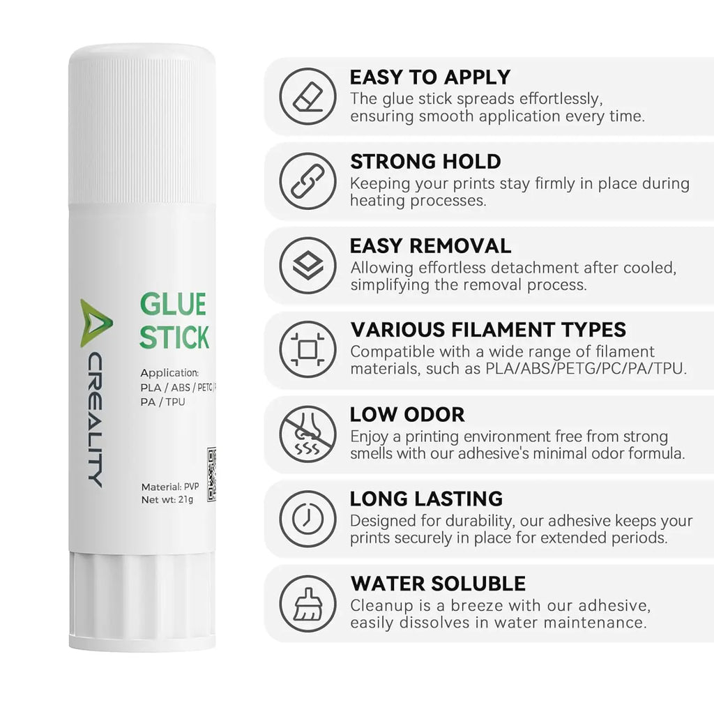 Creality 1PC 3D Printer Glue Sticks for Hot Bed PVP 3D Printer Adhesive Solid Glue Sticks for Hot Bed Removing Printing Models
