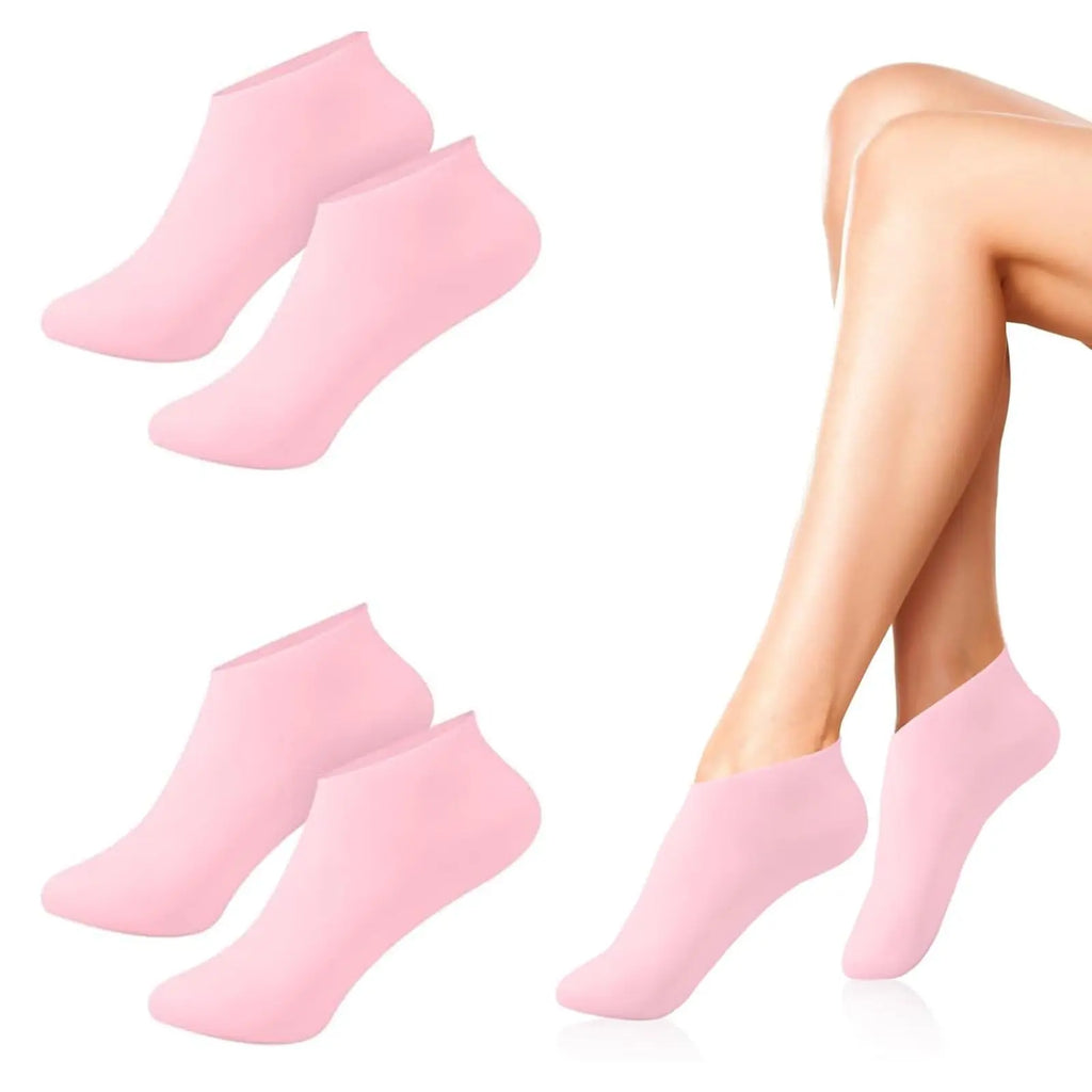 2 Pairs Of Moisturizing Silicone Foot Socks - Specially Designed For Cracked Feet, Contains Massage And Moisturizing Gel