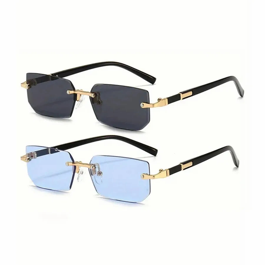 1/3 PCS Rimless Sunglasses Rectangle Fashion Popular Women Men Shades Small Square Sun Glasses Female Male Summer Traveling
