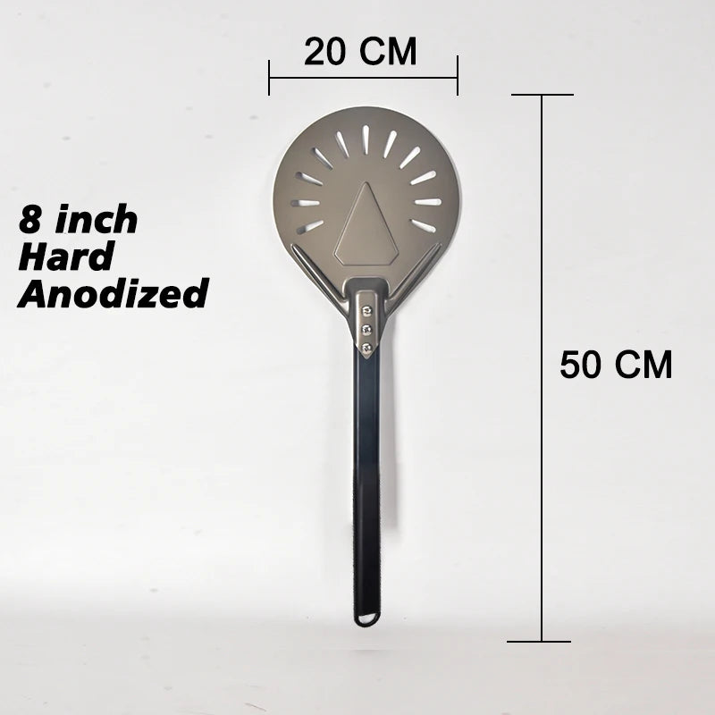 PizzAtHome Long Handle 7/ 8/ 9 Inch Perforated Pizza Turning Peel Pizza Shovel Aluminum Pizza Peel Paddle Small Pizza Tool