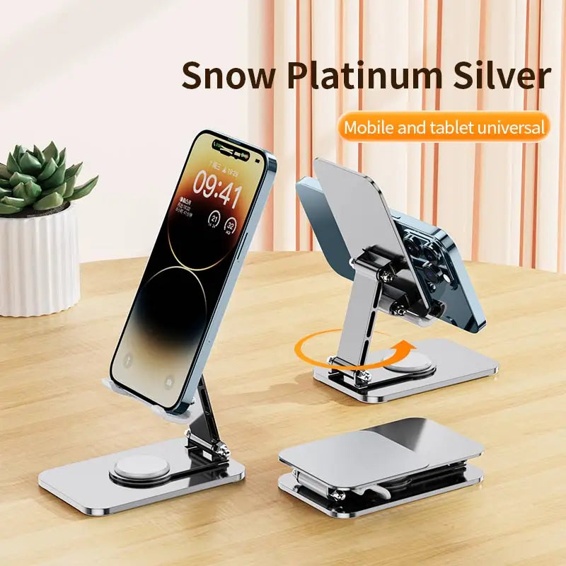 Universal Aluminum Alloy Foldable Desk Phone Holder Mount Stand For iPhone 15 14 Mobile Phone Holder Tablet Desktop Metal Holder