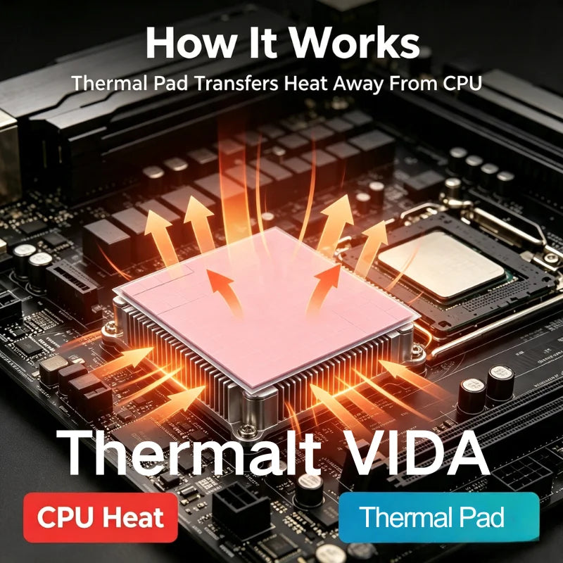 100pcs High Performance 21 W/mK 0.5/1.0/1.5/2.0/2.5mm Thermal Pad GPU CPU Heatsink Cooling Conductive Silicone Pad