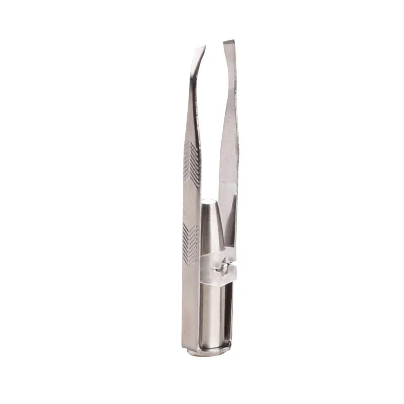 1PC Portable Stainless Steel Eyebrow Tweezer with Smart LED Light - Makeup Removal Tool