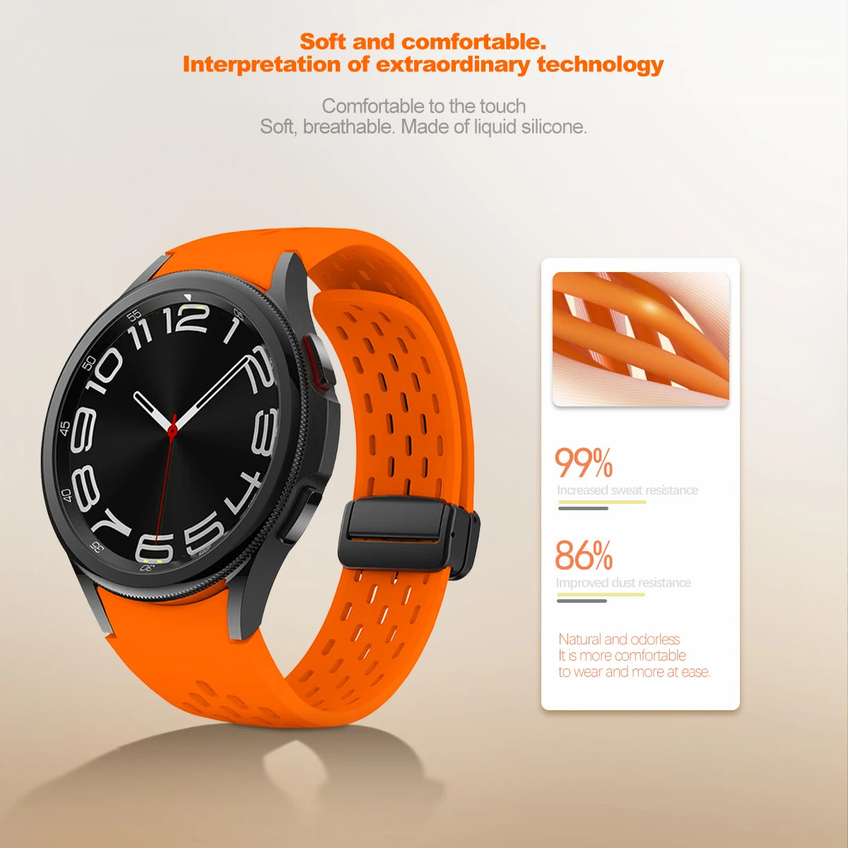 Silicone Strap for Samsung Galaxy Watch 7 6 5 4 40mm 44mm 5Pro 45mm Magnetic Buckle Band 6 Classic 43mm 47mm No Gaps Bracelet