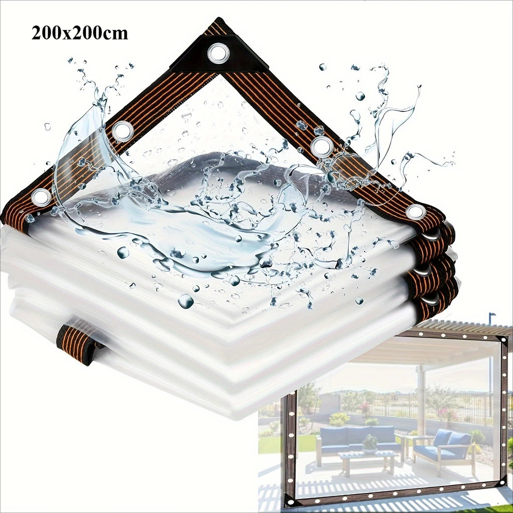 Transparent Waterproof Cloth with Gasket - Perfect for Gardens, Courtyards, Chicken Coops, Porch Awnings, and Camping
