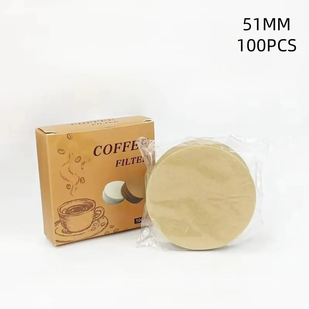 100Pcs 51/53/58mm Coffee Filter Paper Round Universal Water Filter Papers Disposable Espresso Portafilter Accessories