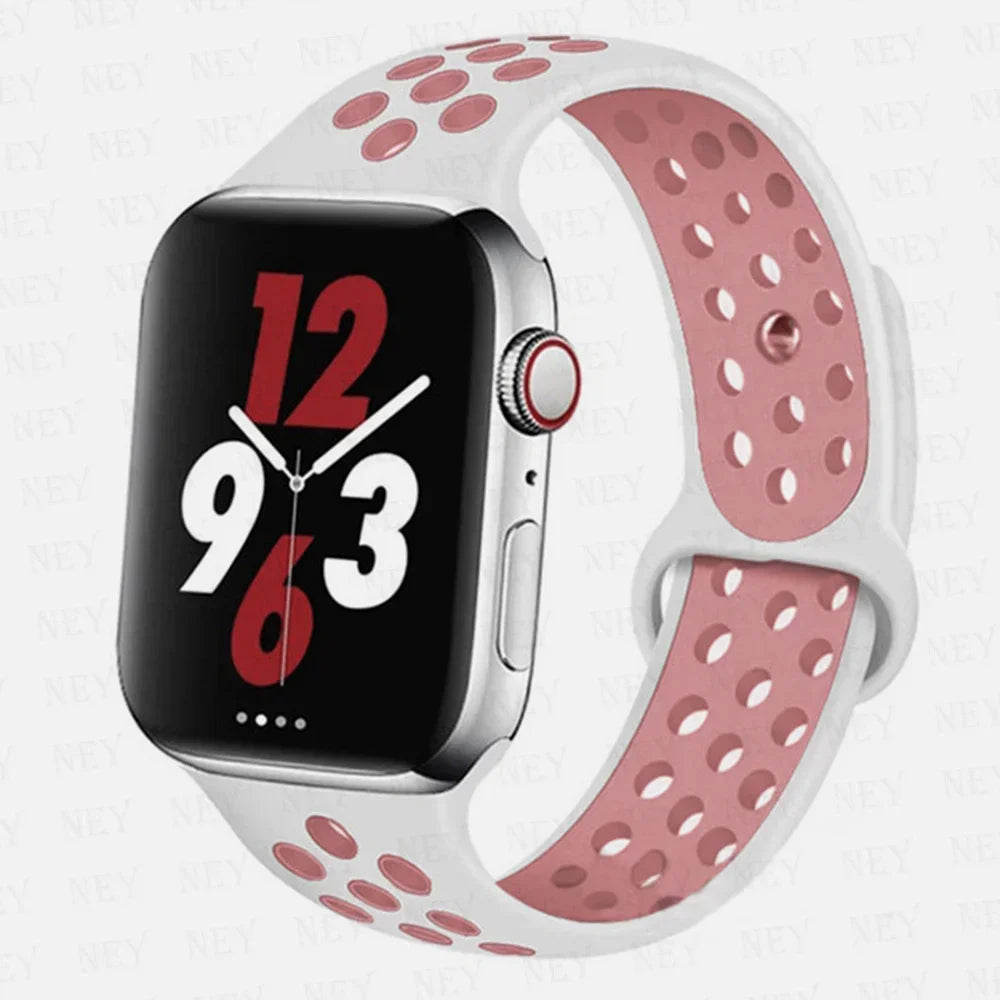Sport Strap For Apple Watch Band 45mm 49mm 44mm 40mm 41mm 42mm Silicone bracelet correa iWatch Ultra 2 Series 9 8 SE 7 6 5 4 3