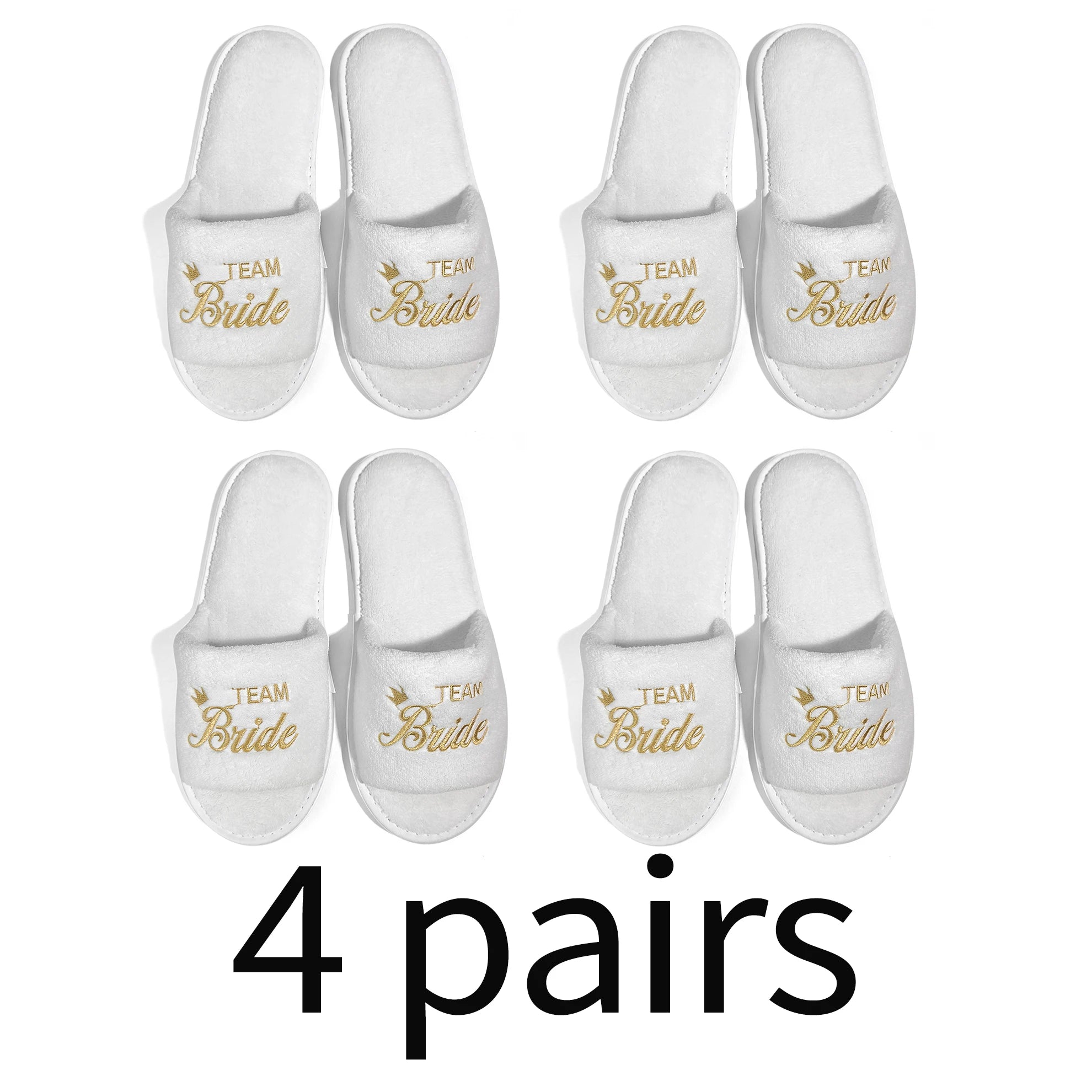 Bride & Bridesmaid, Wedding Party Guests Home Slip On Shoes Bridal Party Slippers Open-toe With Golden, Mint Green and Pink