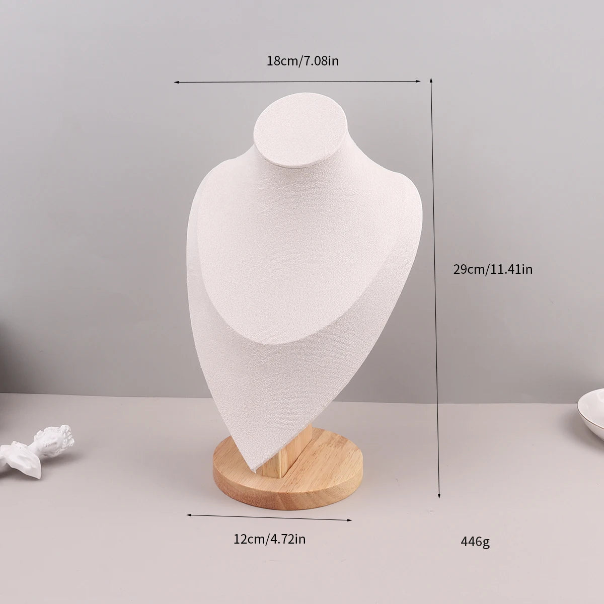 Velvet Portrait Necklace Display Pendant Organizer Jewelry Display Stand Jewelry Mannequin Bust Necklace Pendant Window Display