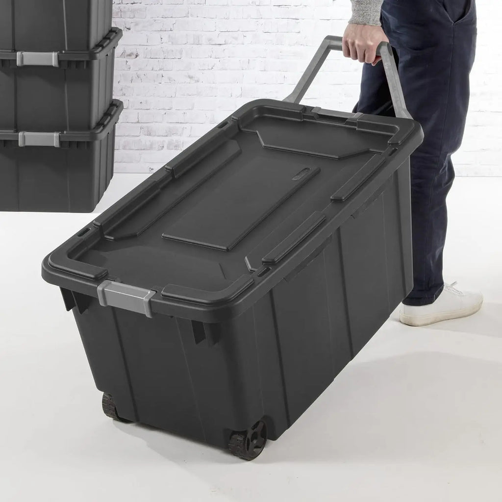 Extra Large Storage Bin, 40 Gallon Wheeled Plastic Storage Container with Handle,Pack of 2