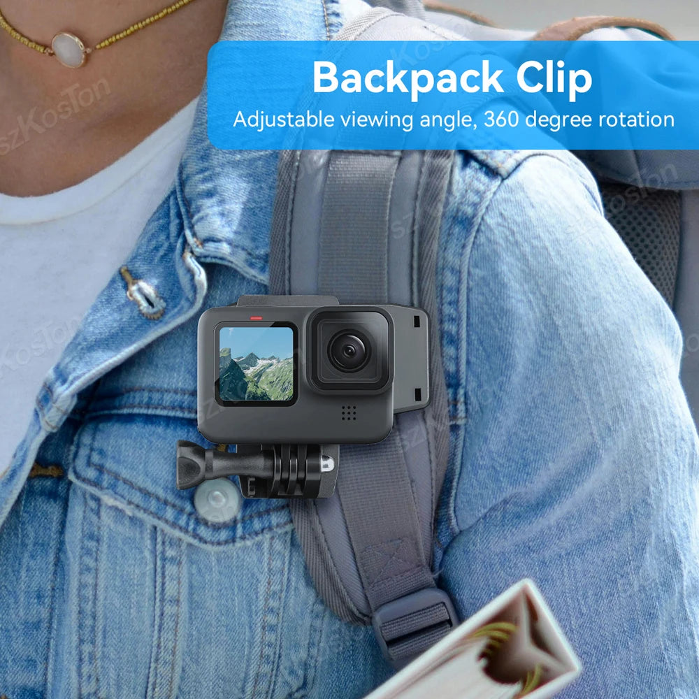 Backpack Strap Clip 360 Degree Rotation Hat Belt Clamp Mount For DJI Osmo Pocket 3 4 4 Pro Action Camera Accessories