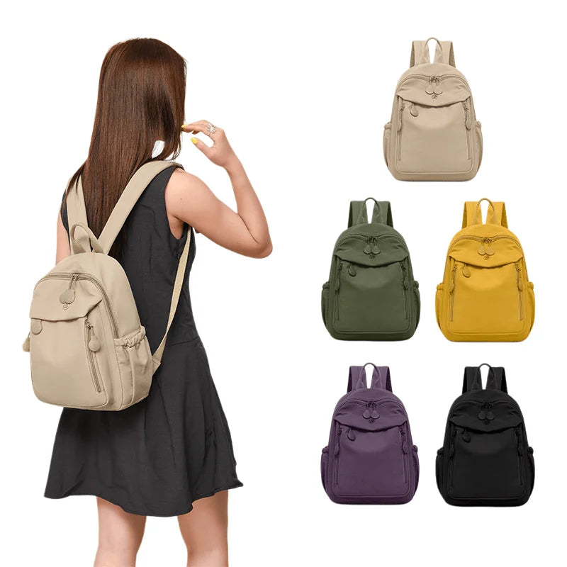 Women Multi-Color Lightweight Casual Backpack Trendy Daypack Shoulder Bag Schoolbag for Everyday Commute Travel Essential Purse