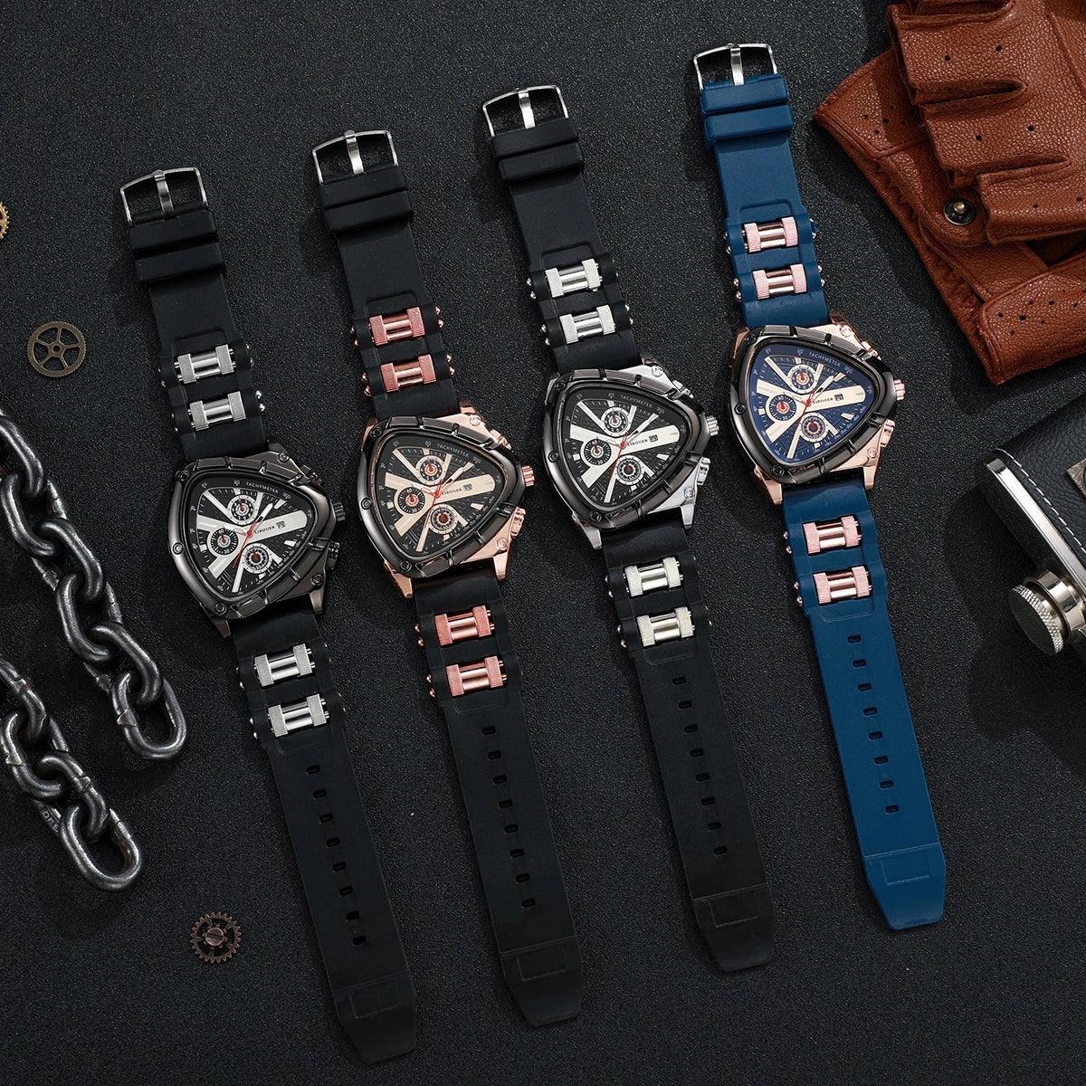 1/4PCS Fashion Silicone Strap Men Sports Watches Casual Arabic Dial Man Wristwatch With Calendar Reloj Hombre(Without Box)