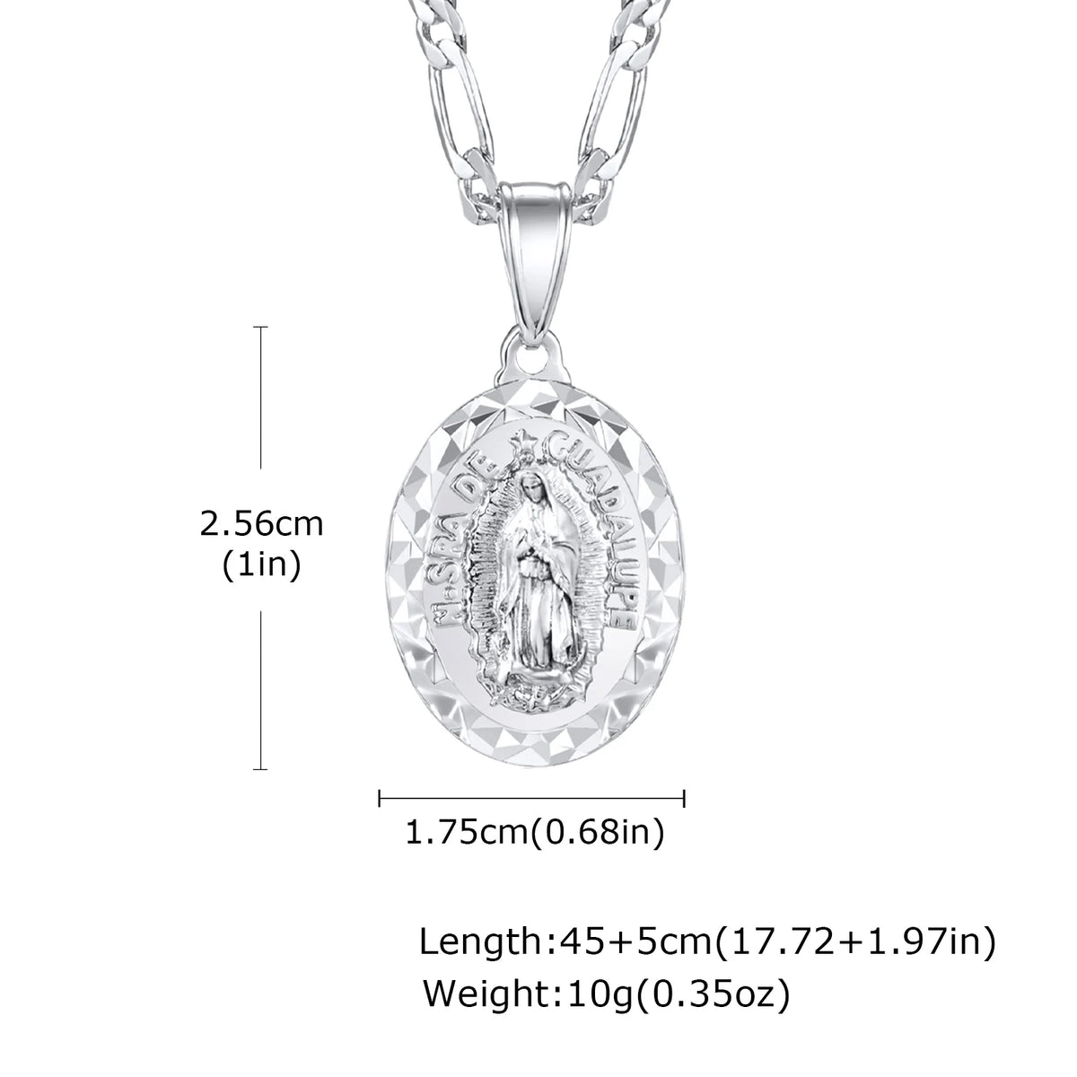 Classic Virgin Mary Prayer Pendant Necklace for Men Women, Silver Gold Color Metal Necklace, Religious Amulet Jewelry Unisex
